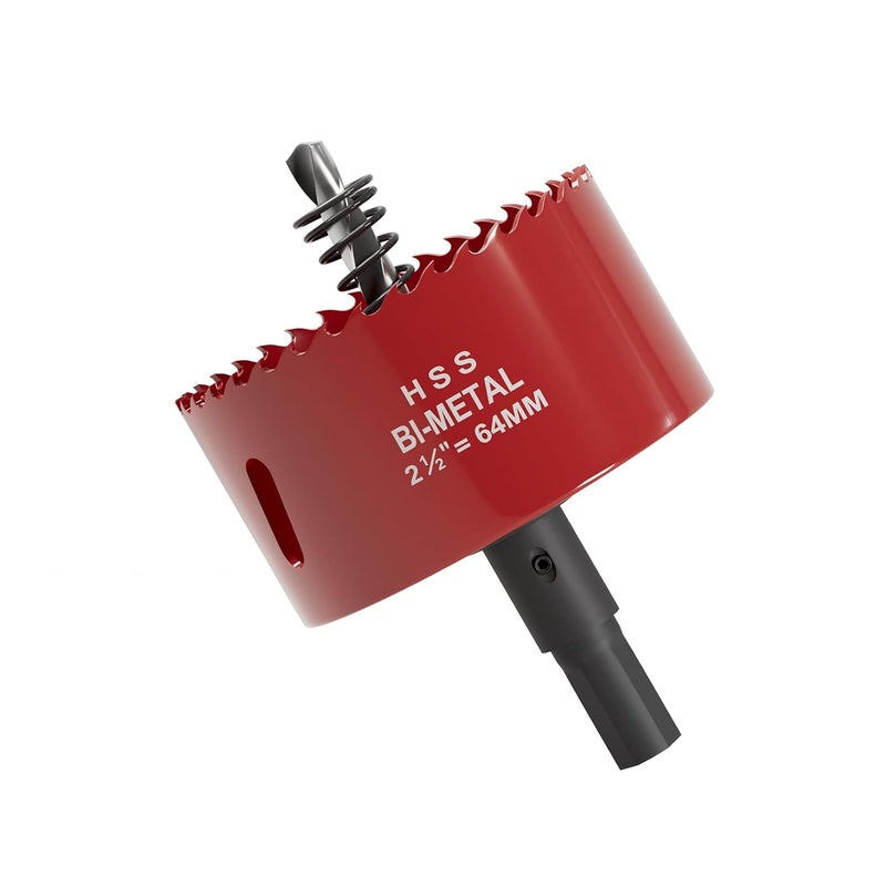 FIVELAKE 2-1/2" (64mm) Bi-Metal M42 High Speed Steel Hole Saw with Pilot Drill Bit, Smooth Cutting Edge for PVC, Drywall, Wood, Plastic, Gypsum Board, Rubber, Thin Metal - Image 1